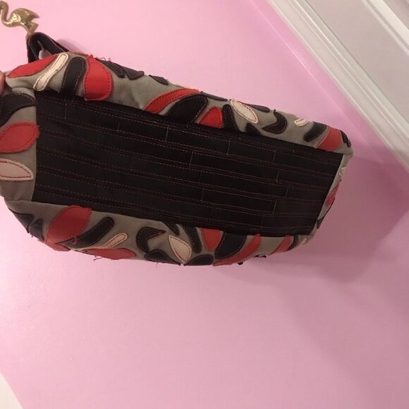 Ameri Leather floral Leather and Canvas Purse - Picture 3 of 8